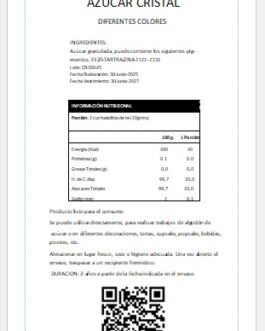 Azúcar Cristal. Para maquina Automática Cerrada